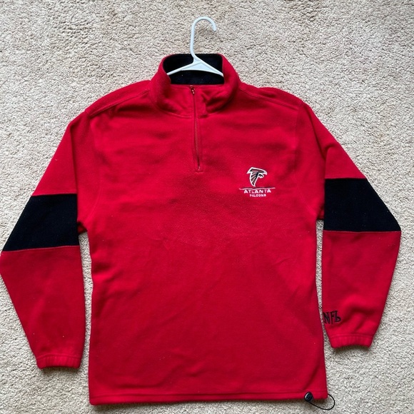 NFL Atlanta Falcons Men’s Medium Red Quarter-Zip Fleece Pullover Jacket - Picture 1 of 6